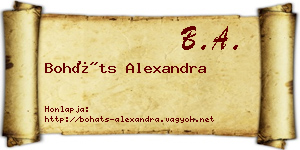 Boháts Alexandra névjegykártya
